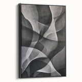 Black and White Abstract Wall Art - Fluid Geometric Canvas