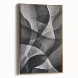 Black and White Abstract Wall Art - Fluid Geometric Canvas
