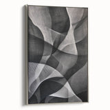 Black and White Abstract Wall Art - Fluid Geometric Canvas