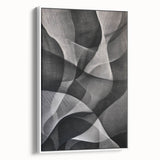 Black and White Abstract Wall Art - Fluid Geometric Canvas
