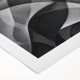 Black and White Abstract Wall Art - Fluid Geometric Canvas