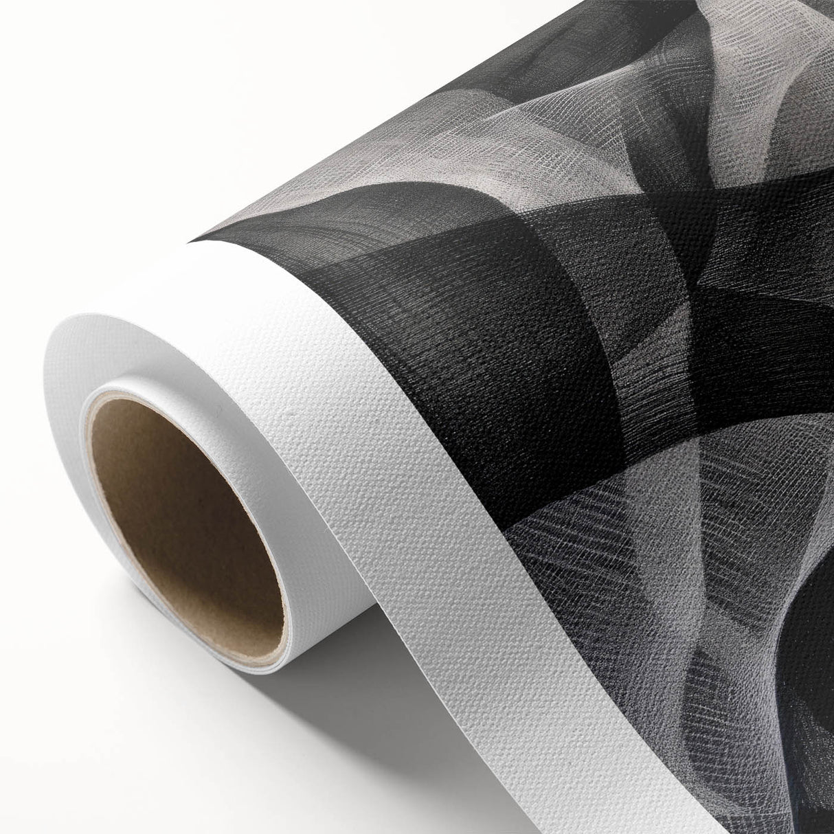 Black and White Abstract Wall Art - Fluid Geometric Canvas