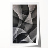Black and White Abstract Wall Art - Fluid Geometric Canvas