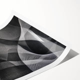 Black and White Abstract Wall Art - Fluid Geometric Canvas