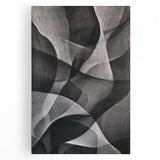 Black and White Abstract Wall Art - Fluid Geometric Canvas