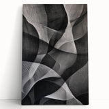 Black and White Abstract Wall Art - Fluid Geometric Canvas