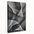 Black and White Abstract Wall Art - Fluid Geometric Canvas