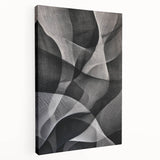 Black and White Abstract Wall Art - Fluid Geometric Canvas