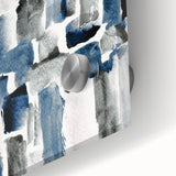 Earthen Harmony Abstracts – Navy and Gray Minimalist Wall Art Print