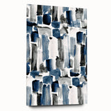 Earthen Harmony Abstracts – Navy and Gray Minimalist Wall Art Print