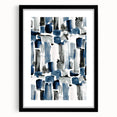 Earthen Harmony Abstracts – Navy and Gray Minimalist Wall Art Print