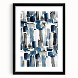 Earthen Harmony Abstracts – Navy and Gray Minimalist Wall Art Print