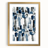 Earthen Harmony Abstracts – Navy and Gray Minimalist Wall Art Print