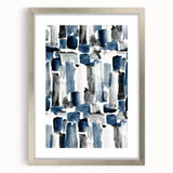 Earthen Harmony Abstracts – Navy and Gray Minimalist Wall Art Print