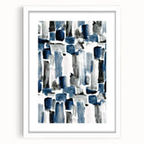Earthen Harmony Abstracts – Navy and Gray Minimalist Wall Art Print