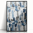 Earthen Harmony Abstracts – Navy and Gray Minimalist Wall Art Print