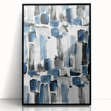 Earthen Harmony Abstracts – Navy and Gray Minimalist Wall Art Print