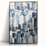 Earthen Harmony Abstracts – Navy and Gray Minimalist Wall Art Print