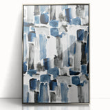 Earthen Harmony Abstracts – Navy and Gray Minimalist Wall Art Print