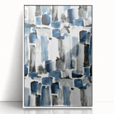 Earthen Harmony Abstracts – Navy and Gray Minimalist Wall Art Print