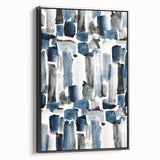 Earthen Harmony Abstracts – Navy and Gray Minimalist Wall Art Print