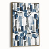 Earthen Harmony Abstracts – Navy and Gray Minimalist Wall Art Print