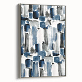 Earthen Harmony Abstracts – Navy and Gray Minimalist Wall Art Print