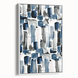 Earthen Harmony Abstracts – Navy and Gray Minimalist Wall Art Print