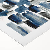 Earthen Harmony Abstracts – Navy and Gray Minimalist Wall Art Print