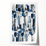 Earthen Harmony Abstracts – Navy and Gray Minimalist Wall Art Print