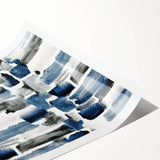 Earthen Harmony Abstracts – Navy and Gray Minimalist Wall Art Print