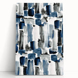 Earthen Harmony Abstracts – Navy and Gray Minimalist Wall Art Print