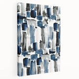 Earthen Harmony Abstracts – Navy and Gray Minimalist Wall Art Print