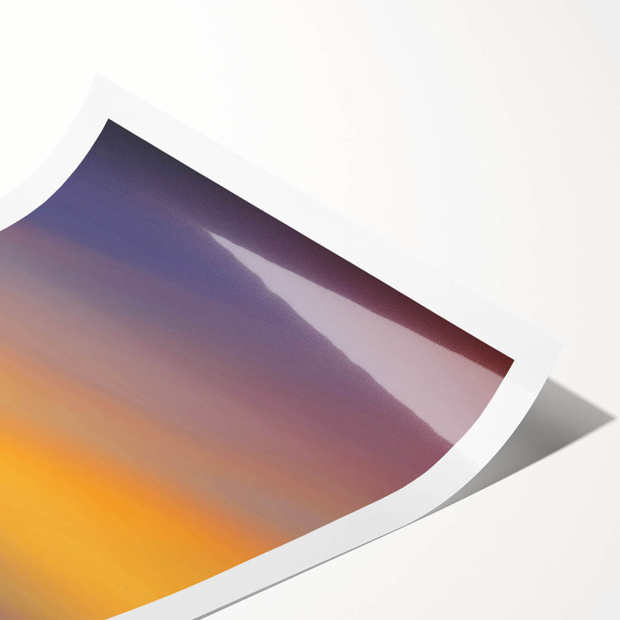 Abstract Minimalist Landscape Paintings – Birds in Sunset Gradient Sky