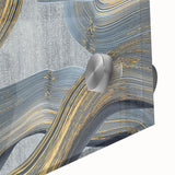 Large Modern Art Piece - Gray Blue and Gold Abstract Print