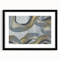 Large Modern Art Piece - Gray Blue and Gold Abstract Print