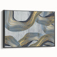 Large Modern Art Piece - Gray Blue and Gold Abstract Print