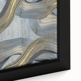 Large Modern Art Piece - Gray Blue and Gold Abstract Print
