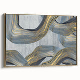 Large Modern Art Piece - Gray Blue and Gold Abstract Print