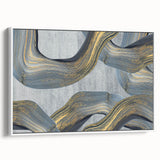 Large Modern Art Piece - Gray Blue and Gold Abstract Print