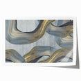 Large Modern Art Piece - Gray Blue and Gold Abstract Print