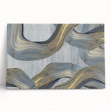 Large Modern Art Piece - Gray Blue and Gold Abstract Print