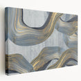 Large Modern Art Piece - Gray Blue and Gold Abstract Print