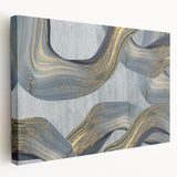 Large Modern Art Piece - Gray Blue and Gold Abstract Print