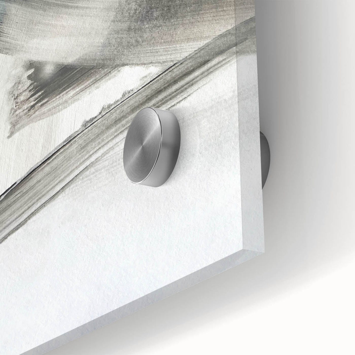 Contemporary Abstract Art – Minimalist Gray & White Modern Painting