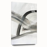 Contemporary Abstract Art – Minimalist Gray & White Modern Painting