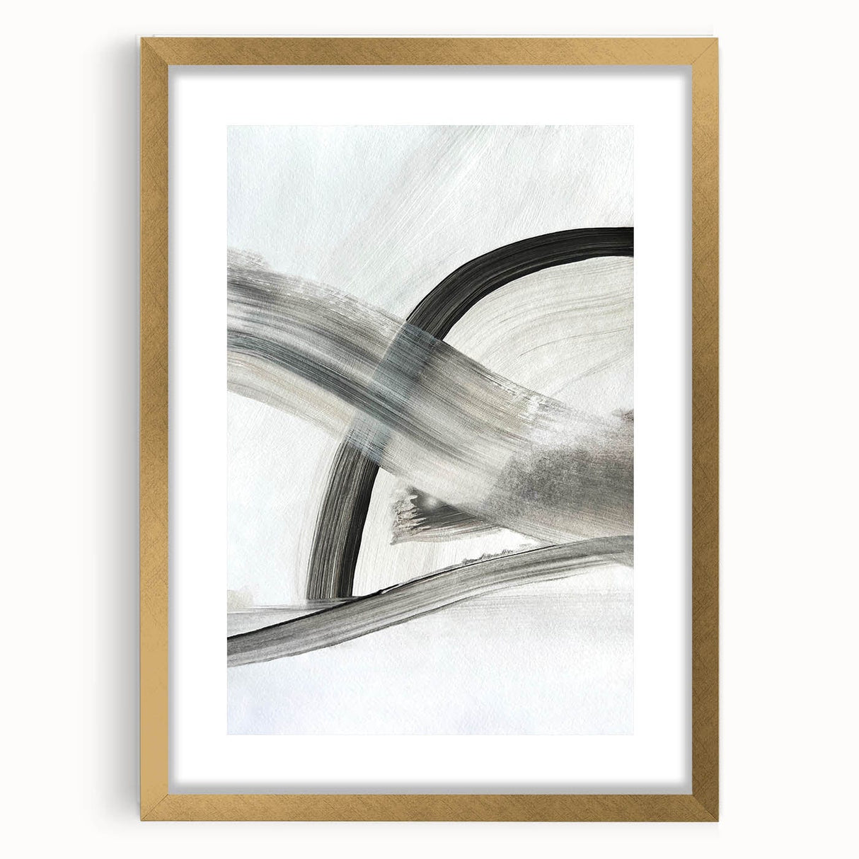 Contemporary Abstract Art – Minimalist Gray & White Modern Painting