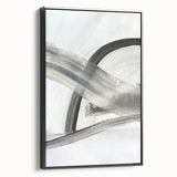 Contemporary Abstract Art – Minimalist Gray & White Modern Painting