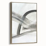Contemporary Abstract Art – Minimalist Gray & White Modern Painting