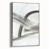 Contemporary Abstract Art – Minimalist Gray & White Modern Painting